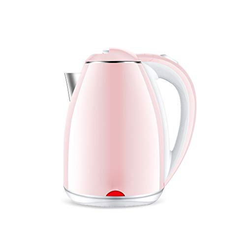 Bouilloire électrique Extinction Automatique Grande capacité 24 Heures d'isolation 1500 W Anti-brûlure Isolation intégrée en Acier Inoxydable 2.0L Rose