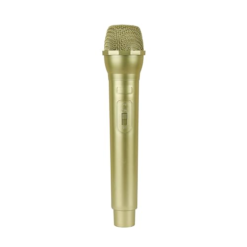 KONALITY Fake Microphone Props,mic Costume Props,Plastic Realistic Pretend for Home (Rose Gold)