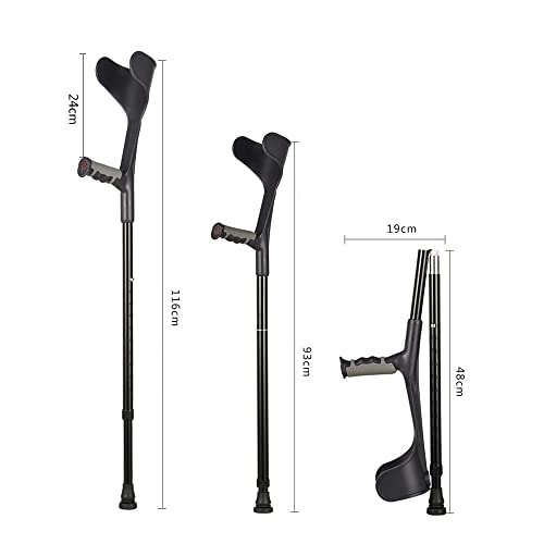 Parten 1×kule przedramienne dla dorosłych, lekkie kule z mankietem na ramię, składana aluminiowa laska, ergonomiczne uchwyty, antypoślizgowe końcówki Keep it in mind