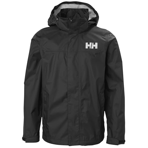 Helly-Hansen Jr Loke Jacket Unisex Raincoat with YKK Zipper, Detachable Hood, Adjustable Cuffs, Recycled Material