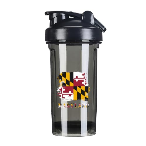 Vintage Maryland Marylander Flag 18 Ounce Shaker Cup,Fashion Theme Pattern Shaker Bottle Leak-proof Workout Shake Bottles 500ML/18 oz Perfect for Pre Workout-2