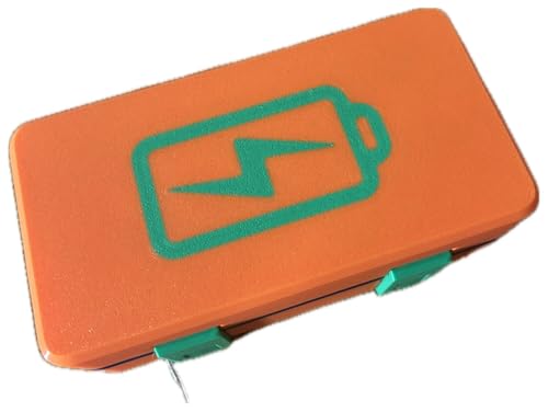 Organizador Estojo Armazenamento para Pilhas AA e AAA (Laranja/Verde)