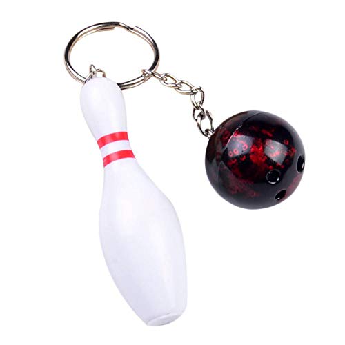 Preisvergleich Produktbild Wakerda 1x Keychain Ring Bowling Schlüsselanhänger Schlüsselhalter für Männer Auto Anhänger Geldbörse Handtasche