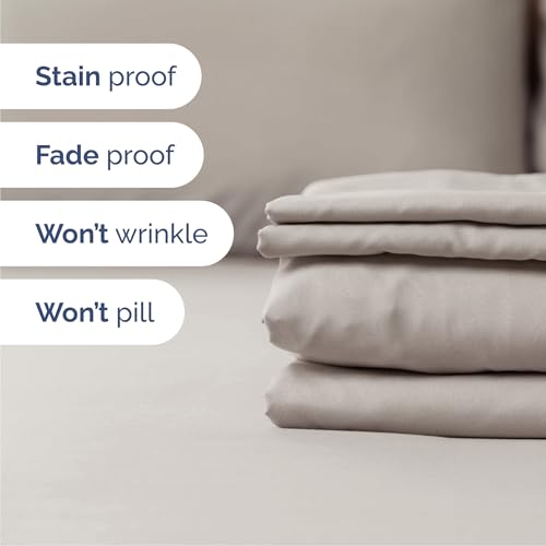 Image of Queen 6 Piece Bed Sheet Set - Breathable & Cooling Sheets - Light Grey | Ultra-Soft Hotel Luxury Bedding Set w / 8-16 Inch Deep Pockets, 1 Flat & 1 Fitted Sheet & 4 Pillowcases, Wrinkle & Fade Free