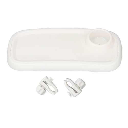 TYTOGE Universal Stroller Tray,Detachable Enlarged Anti Slip Accessories Portable Stroller Cup Holder Tray for Outdoor Indoor (White)