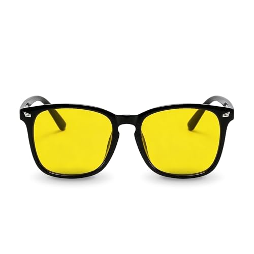 Primora Goods Gafas Bloqueo Luz Azul Hombre y Mujer – Lentes Amarillas Antirreflejo para Pantallas y Conducción Nocturna – Reduce Fatiga Visual, Deslumbramiento y Mejora la Claridad