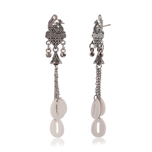 Image of Jewellery Earrings for Women Oxidised Silver Jhumka earrings for Girls and Women E-17