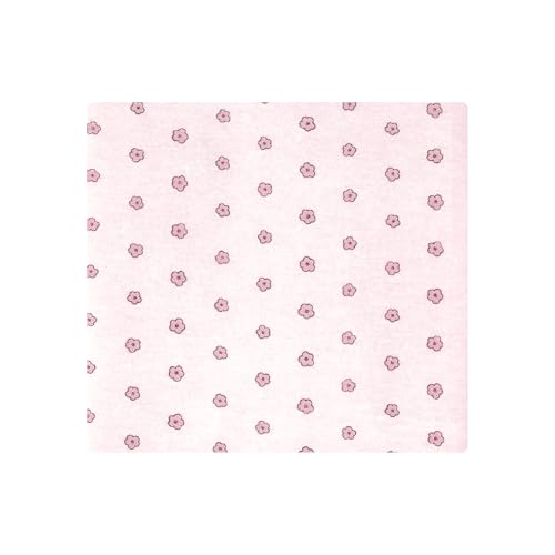 Image of Hudson Baby Unisex Baby Cotton Polyester Flannel Receiving Blankets, Outline Floral Soft Pink, One Size