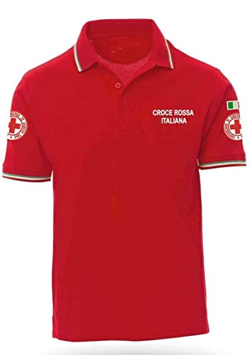 Polo a Manica Corta Croce Rossa Italiana (Rosso, L)