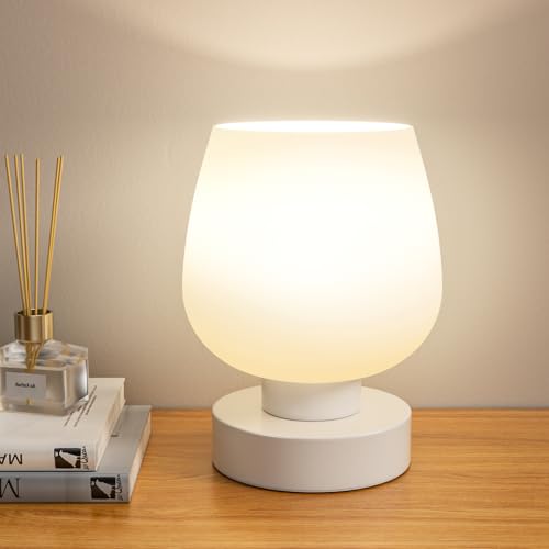 Touch Table Lamp for Nightstand - Small Bedside Lamp for Bedroom ...