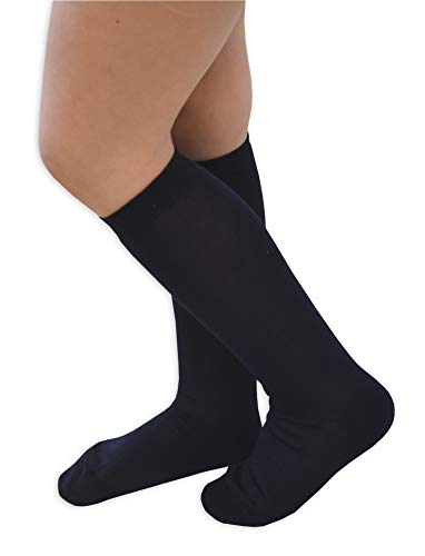 PETTI Artigiani Italiani Children's Unisex, Knee High and Classic School Socks, Cotton, 100% Made in Italy, Blue L, 7- L - Image 3
