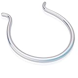 Silver Fake Septum Piercing - 925 Silver No Piercing Needed Septum Hoop - Clip On Septum Ring