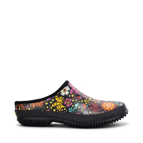 Image of Western Chief Women's Neoprene Waterproof Insulated Rubber Garden Clogs | Ladies footwear with warm lining, removable EVA comfort insole, and easy rinse self-cleaning outsole for wet weather chores