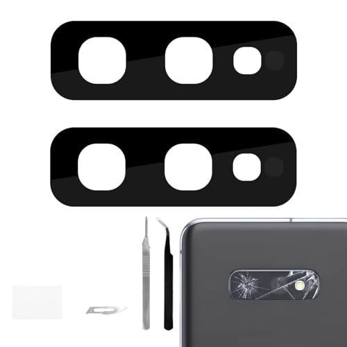 BESJMYT 2 Pack for Samsung Galaxy S10e Rear Camera Lens Replacement Adhesive Back Camera Glass Lens with Full Fix Tool Repair Kit Tweezers Dust Cloth for S10e SM-G970U SM-G970U
