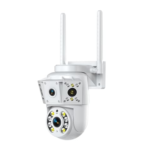 Knoruley Cámara Inalámbrica WiFi 1080P para Exteriores, Cámara de Vigilancia Multilente, Intercomunicador Bidireccional, Visión, Monitor para Bebés.