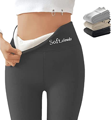 Pantalon d'hiver décontracté et chaud - Legging en polaire douce - Peluche et épaisse - Legging thermique fin en polaire (2XL, noir) Cover