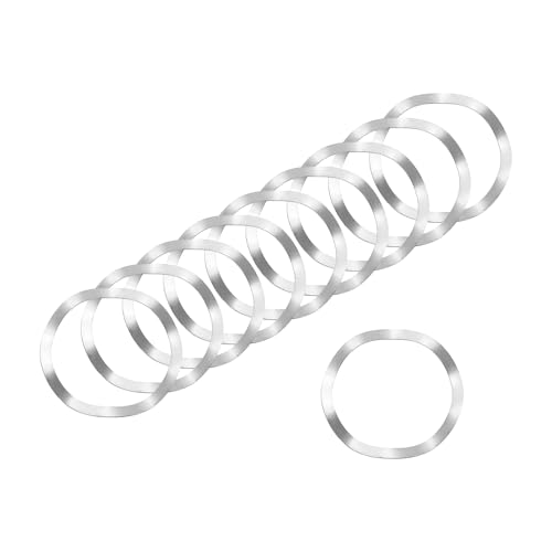 uxcell Wave Spring Washer, 10Pcs 1.81"x1.54"x0.01" (ODxIDxT) - 304 Stainless Steel Curved Washer for Screw Bolt, Wave Washers Gaskets for Machinery (Silver)