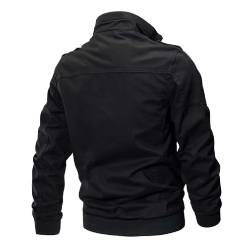 KEFITEVD Mens Warm Fleece Cargo Jacket Winter Military Bomber Jackets Windproof Work Coat with Multi Pockets