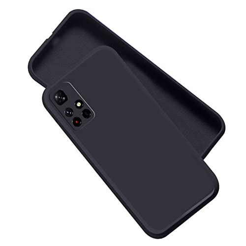 Image of A rtistque Liquid TPU Silicone Matte Shockproof Flexible with Camera Protection Soft Back Cover Case for Redmi Note 10T 5G / Poco M3 Pro 5G - Black