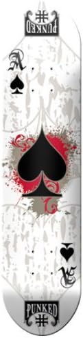 ACE of Spades Graphic Skateboard Decks, White Ace of Spades, 8"