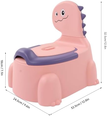 RiToEasysports Ergonomic Dinosaur Potty Training Toilet with Non Slip Rubber Base for Toddler (Pink) — view 6