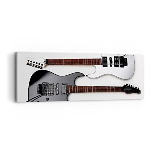 Guitares électriques sur toile 90x30cm pour déco de chambre ado