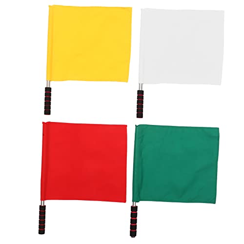 OHPHCALL 4pcs Referee Hand Flag Small Flag Markers for Soccer Field Football Praise Dance