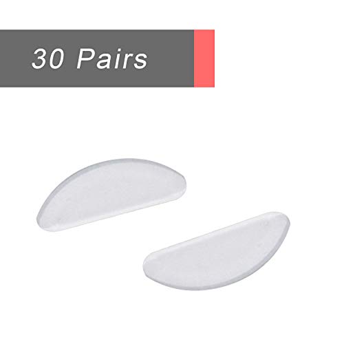 NEPAK 30 Paar Adhesive Nasenpads Brillen Pads & Anti Rutsch Silikon Brillen Pads für Brillen Sonnenbrillen(1mm,Transparent)