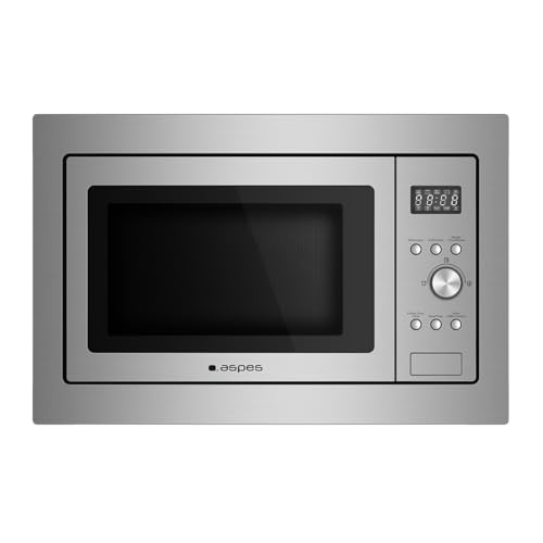 Aspes Microondas 20 Litros Grill Integrable, Inox AMWI2701DGX. 700W, 8 Programas, Control Electrónico, Modo Descongelación, Cavidad Inox, Fácil Limpieza, Temporizador 95min.