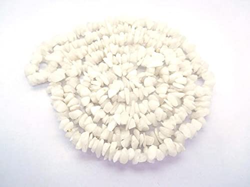 Perles agate blanche chips pierres naturelles polies pour DIY bijoux