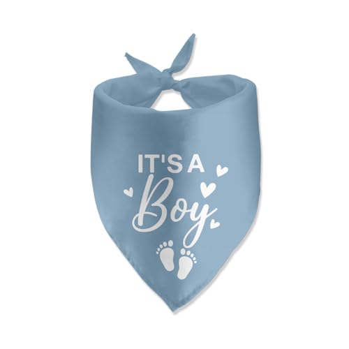 It's a Boy - Bandana azul para revelar el género del bebé, pañuelo para perro, anuncio de embarazo, bufanda para mascotas, accesorios para mascotas, amantes de los perros, ideas de revelación de
