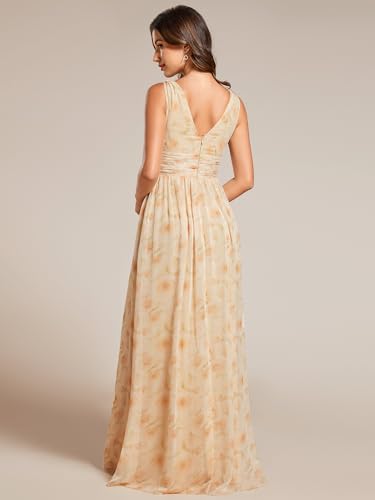 Image of Ever-Pretty Womens Bridesmaid Dress V-Neck Sleeveless A Line Chiffon Floor Length Formal Dress 09016