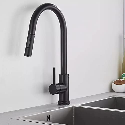 Robinet d'eau chaude et froide avec douchette extractible 2 fonctions pour évier moderne - 5