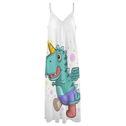 Robe Longue Femme d'Été Fluide sans Manches Motif Amusant - 3