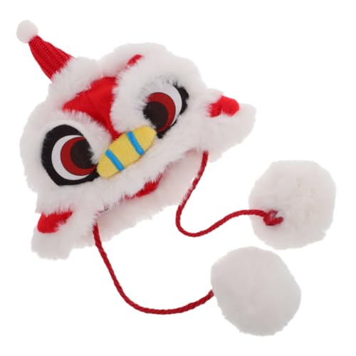 Kisangel Sombrero Disfraz para Mascotas Gorra de León Estilo Año Chino para Perros y Gatos Accesorio Cómodo para Fiestas y Cosplay