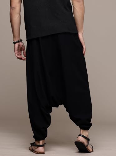 Image of The Veshti Company Printed Harem Pants for Men's Cotton Hippie Style Baggy Boho Yoga Pajama Pant with Pocket