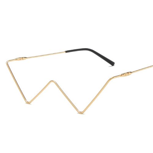 2024 New Retro Crystal Metal V Frame Eyeglasses Without Lens Diamond rimless rhinestone sunglasses for women Grils