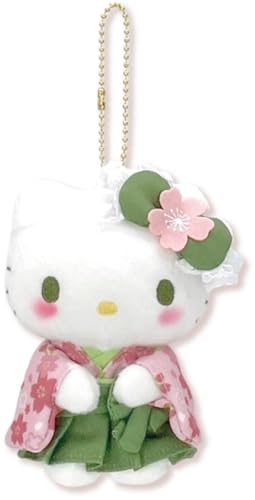 Nakajima Corporation Sanrio Characters Matcha Kimono Hello Kitty Mascot 204233-24 H 12 x W 9 D 6 cm