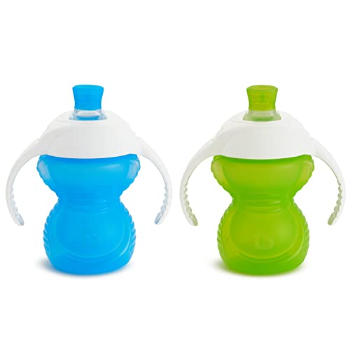 Image of Munchkin® Click Lock™ Bite Proof Trainer Cup, Plastic, 7 Ounce, 2 Pack, Blue/Green