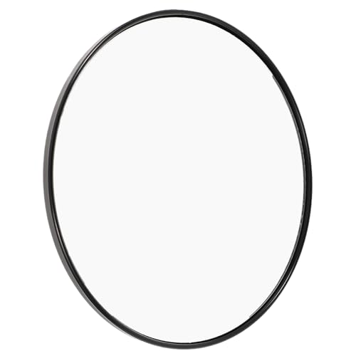 MALUGOGO Espejo de Maquillaje Redondo de 150 Mm con Aumento 20x, Espejo Convexo Negro con Ventosas sin Taladro, Portátil para Baño y Uso Diario
