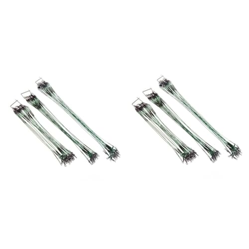 NOLITOY 2sets Stainless Steel Fishing Line Wire Spool - Line Saltwater/Freshwater Leaders (15cm 20cm 25cm) 60pcs*2