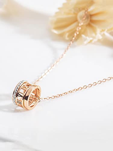Image of Yellow Chimes Chain Pendant for Women Rose Gold-Plated Rings Charm Chain Pendant Necklace for Women and Girls.