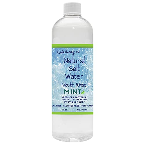 Natural Pink Himalayan Saltwater Mouth Rinse | Organic Mint Flavor I Fluoride Free Freshens Breath | Alcohol & Cruelty Free | Teeth Cleaner Mouthwash & Rinse for Healthy Gums | Non GMO-16 FL Oz
