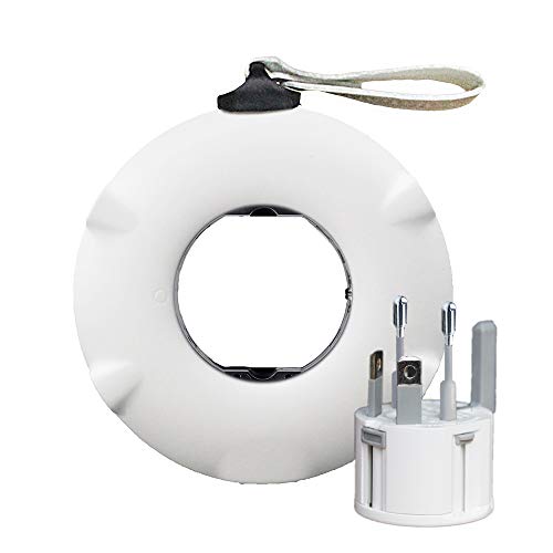 MOGICS Bagel (Blanco) Extensión Universal con 5 Tomacorrientes y 2 Puertos USB miniatura 1