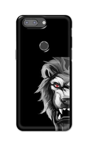 Image of PRINTFIDAA Printed Hard Back Cover Case for OnePlus 5T Back Cover (Angry Lion) -112