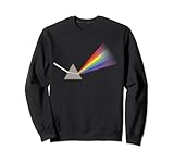 Diseño gráfico con imagen de un rayo de luz blanca en el lado izquierdo de un prisma triangular y un espectro de colores en el lado derecho