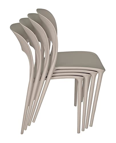 Sedia Impilabile Maya In Polipropilene - Colore Tortora, Portata 120 Kg, Ideale Per Interni Ed Esterni - Foto 6