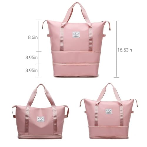 Sprqcart Travel Duffel Bag, Sports Tote Gym Bag, Shoulder Weekender Overnight Bag for Women (Pink) 8 31NWZYVYO L