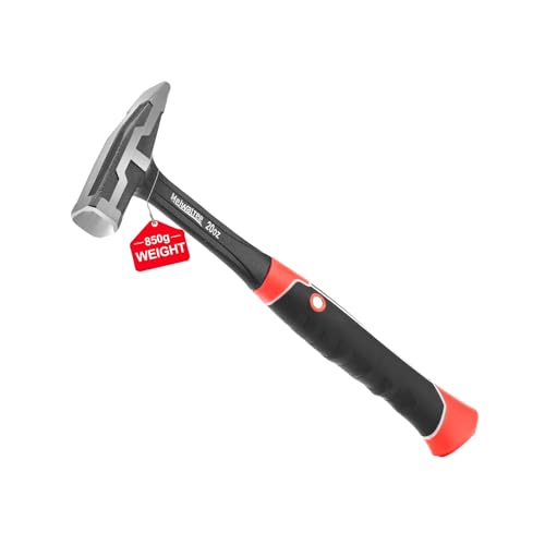 Meiwaltee 20 oz One-piece Forged Engineer Hammer, Sheet Metal Hammer 850g, Non-slip Rubber Grip For Construction, Gardening, Home Improvement