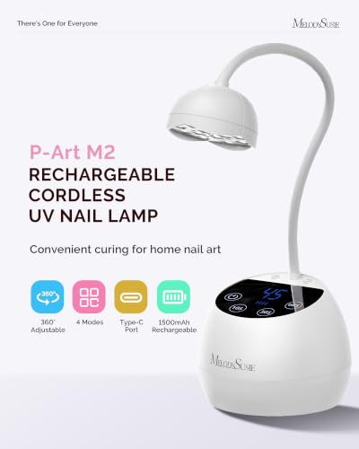 Image of MelodySusie Gooseneck Cordless UV Nail Lamp P-ArtM2 Light for Nail Tips